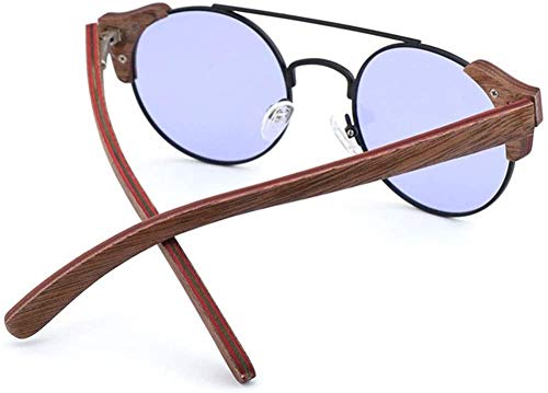 Gafas de sol de madera para hombres y mujeres Gafas ópticas de madera retro unisex Luz polarizada resistente a los rayos UV Gafas de sol de madera para hombres y mujeres Lente TAC (Color: A)