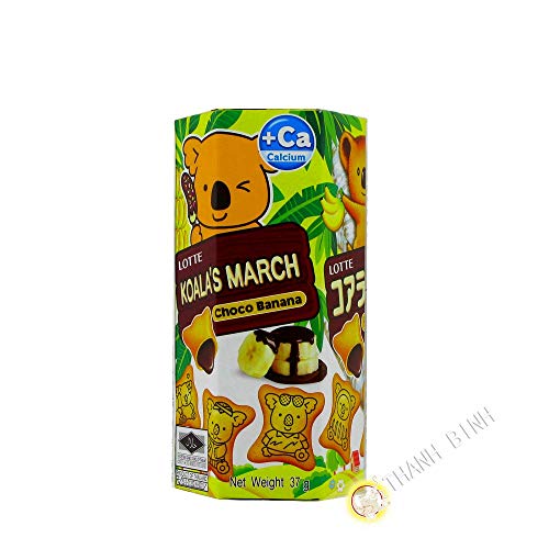 Galleta rellena con plátano y chocolate LOTTE 37g Tailandia - Pack de 6 piezas