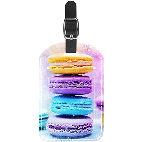 Galletas de Colores Etiquetas para Equipaje niños Etiquetas Grandes de Cuero Etiquetas Iniciales Conjunto de Etiquetas para Maletas 7x11.4cm