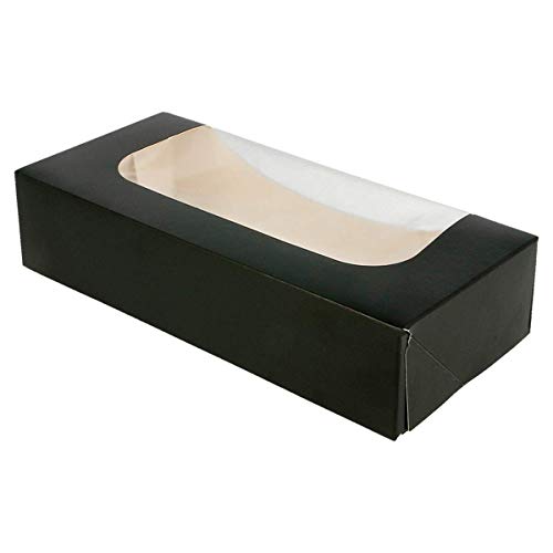 García de Pou 223.46 Envases Sushi+Ventana 275 G/M2 20X9X4,5 Cm Negro Cartoncillo (pack de 50)