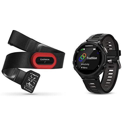 Garmin Forerunner 735XT Pack de Reloj Multisport, Unisex Adulto, Negro y Gris, M