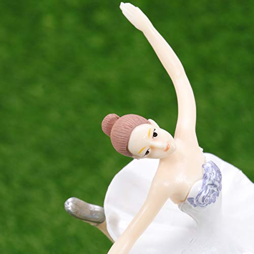 Garneck 3 Piezas Bailarina Bailarina de Ballet Estatua Figuras Adornos Adornos de Pastel Fiesta de cumpleaños de Navidad favorece Regalos para Bailarina (Blanco)