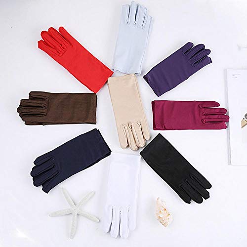 GBSTA Guantes de Invierno Hombre Blanco sólido Guantes de Rendimiento Guantes de Camarero Corto Blanco Negro Rojo Gris Beige Hombres Modales Guantes ceremoniales para Hombre, Negro