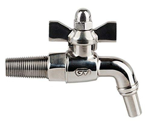 GE Grifo Esfera Barril 1/2" Acero INOX. para Bodega Rosca CÓNICA