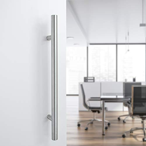 Gedotec Puerta Delantera Tiradores Redondos Rectos de Acero Inoxidable - HE10008 | Longitud 600 mm | Distancia Entre Agujeros 400 mm | Mango de Barra Ø 30 mm | diseño Material sujeción - 1 Pieza