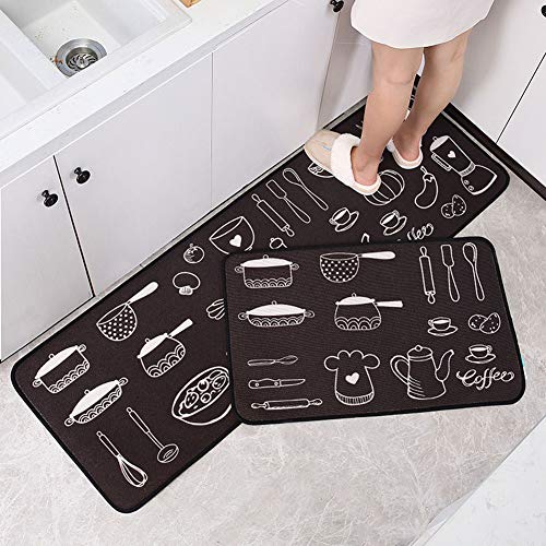 GELing Alfombras de Cocina Felpudos Cocina Dormitorio Baño Antideslizante Decorativa Alfombra de Entrada Alfombrillas absorbentes Chef 50 * 80cm