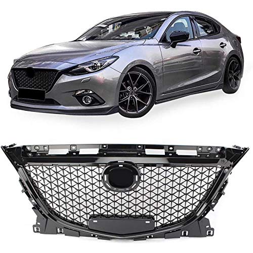 Gemmry Rejillas Frontales de Radiador del Coche, ABS Parrilla Calandra del Coche de Malla de Parachoque para Mazda 3 Axela 2014 2015 2016 Accesorios de Diseño de Automóviles