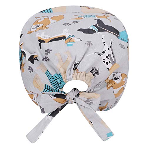 Generic Brands 2 Piezas de Gorro de Limpieza con Estampado Ajustable para Mujeres y Hombres, Gorro de Chef, Gorro de Cocina de Animales de Dibujos Animados