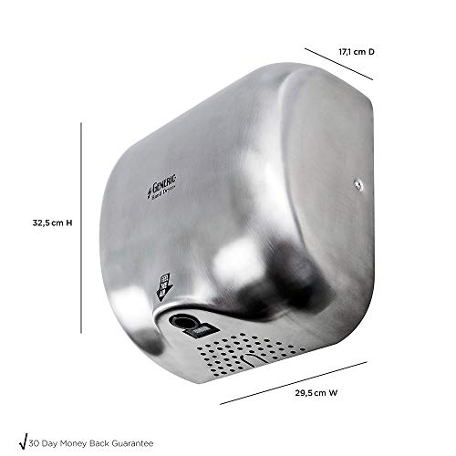 Generic Turbo Secadores de Mano II | Secamanos Eléctrico | Ecológico, de Alta Velocidad y Bajo Uso de Energía | Secador de Manos Eléctrico