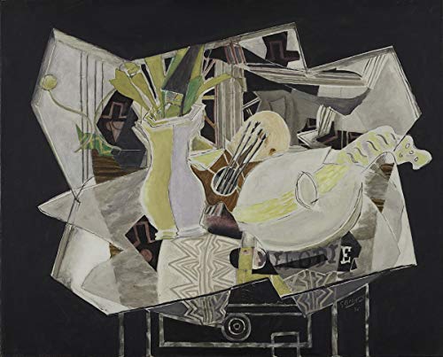 Georges Braque Giclee Imprimir en Papel-Pinturas Famosas Arte Fino Póster-Reproducción Decoración de Pared(Paleta de jarrón Braque y Estampado de mandolina) #XZZ