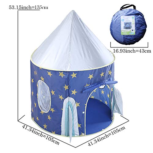 Georgie Porgy Casa de Juego Plegable para Niños Portátil Tienda Castillo Jardín de Juguete al Aire Libre de Interior Cohete Gratis para Luz LED + Niños Tatuaje Pegatina *2