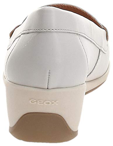 Geox D ARETHEA B, Mocasines para Mujer, Marfil (Off White C1002), 35 EU