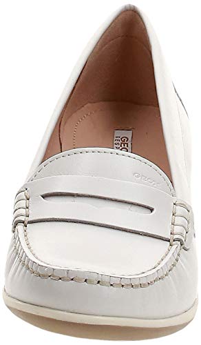 Geox D ARETHEA B, Mocasines para Mujer, Marfil (Off White C1002), 35 EU