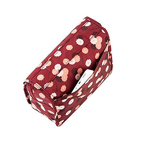 Gespout Neceser de Maquillaje Cosmético Bolsa Paquete Almacenamiento Caso de Gran Capacidad Bra Toalla para Mujeres Niñas Viaje Baño con Colgado Bolso Paño de Impermeable 24cm*18.5cm*9.5cm(Rojo)