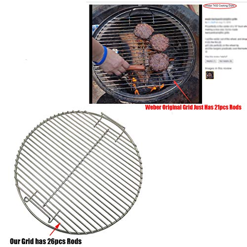 GFTIME BBQ Rejilla Parrilla Piezas de Repuesto Barbacoa Gas Niquelado Asado Accesorios para Weber 8835, se Ajustan a Las Parrillas de carbón Parrilla Barbacoa de 57 cm (7432 Parrilla de Cocina)