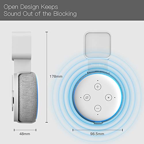 GGMM Soporte para Dot 3ª Generación, Gestión de Cables Sin Tornillos, Accesorios Portapuntos Diseñados para la Cocina, Dormitorio, Baño, Blanco