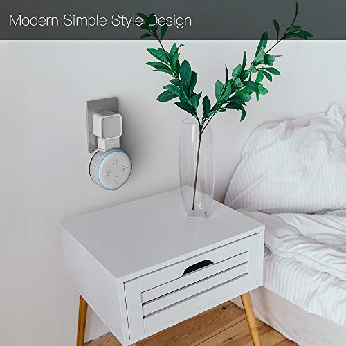 GGMM Soporte para Dot 3ª Generación, Gestión de Cables Sin Tornillos, Accesorios Portapuntos Diseñados para la Cocina, Dormitorio, Baño, Blanco