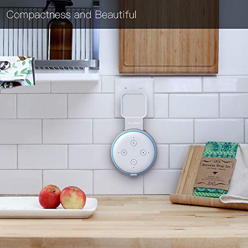 GGMM Soporte para Dot 3ª Generación, Gestión de Cables Sin Tornillos, Accesorios Portapuntos Diseñados para la Cocina, Dormitorio, Baño, Blanco