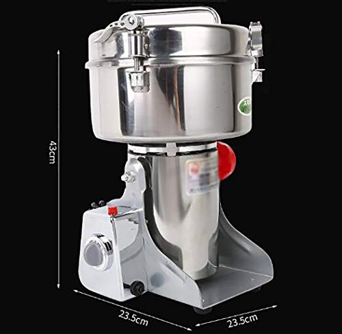 GHGJU 1000g eléctrico Molino de Granos Amoladora de Gran Alcance for el hogar y Uso Profesional-Comercial Cereales de Grano Molino pulverizador Grinder Regalo for mamá (Color : Silver, Size : 200g)