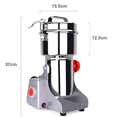 GHGJU Cereal eléctrica del Grano de Spice Grinder Grinder Comercial Molino de harina en Polvo de la máquina, de Acero Inoxidable, portátil de Alta Velocidad (800 g)