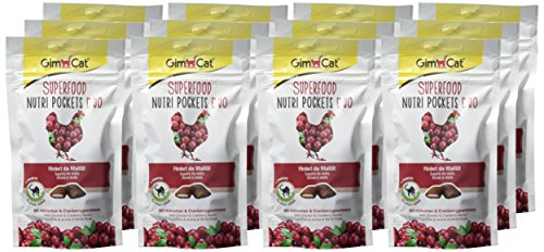 GimCat superalimentos NUTRI Pockets Gallina & Cranberry, 12 Unidades (12 x 60 g)