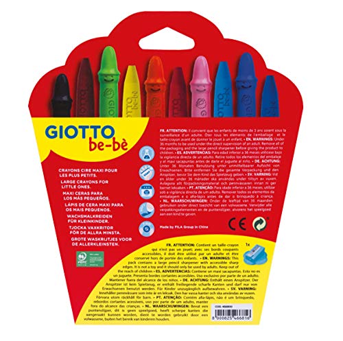 Giotto be-bè 479200 - Estuche de 10 maxi ceras para los más pequeños