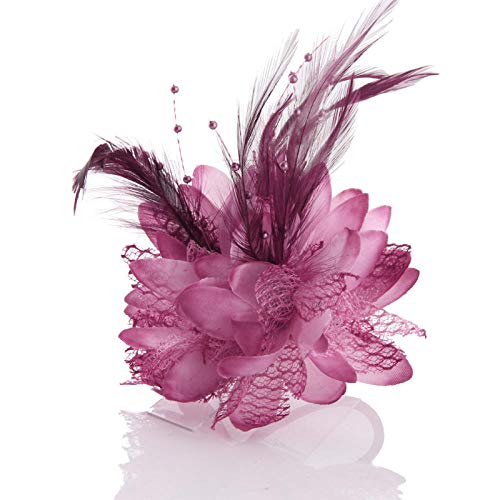 GJongie Spille Spilla Pin Brooch Boutonniere Accessori per Capelli Da Sposa Perline Da Sposa In Corda Fatti A Mano Copricapo Bellissimo Tessuto Fiori Polso Polso Corpetto-Giuggiola Rosso