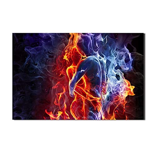 GJQFJBS Impresión de Lienzo Imagen de Dedo de Hielo y Fuego Amor Pintura de Pared Imagen de Arte para Sala de Estar Decoración de póster Pintura A5 60x90cm