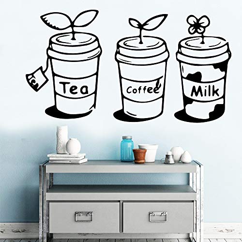 GJQFJBS Té Café Bebida Etiqueta de la pared Accesorios para la decoración del hogar Etiqueta de vinilo Decoración de la cocina Mural A3 58cm X 105cm