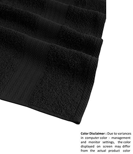 GLAMBURG Juego de Toallas de baño de algodón Premium de 4 Paquetes - 100% algodón Puro - 4 Toallas de baño 68x137 Cm - Ideal para Uso Diario - Ultra Suave y Altamente Absorbente - Negro