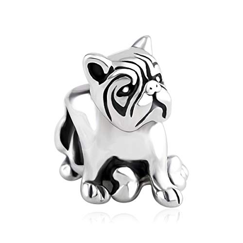 Globalwin - Abalorio de perro de plata de ley 925 para adaptarse a pulseras de Trollbeads