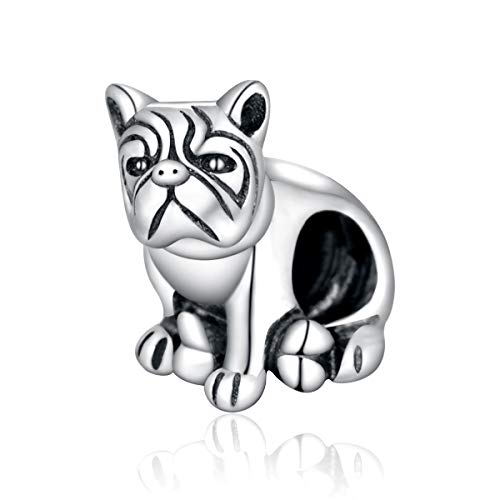 Globalwin - Abalorio de perro de plata de ley 925 para adaptarse a pulseras de Trollbeads