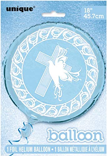 Globo Foil Paloma Cruz Bautizo Comunión Partido Blue Boy (no mensajes)