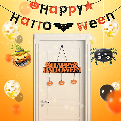 Globos halloween, Ainkedin 38 piezas Halloween decoracion accesorios Calabaza Araña Globos dorados Globo de látex Globo de aluminio Muy adecuado decoracion fiesta halloween