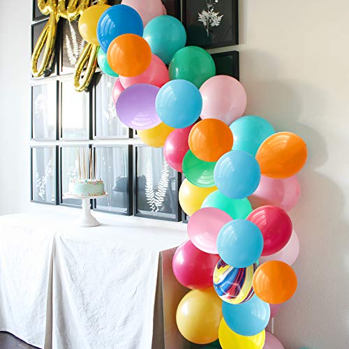 Globos Helio Coloridos SKYIOL 100 piezas 30cm Globos de Colores Látex Multicolores Globos con 2 Cinta de 10m para Niños Niñas Cumpleaños Comunion Bodas Aiversario Baby Shower Decoraciones de Fiesta