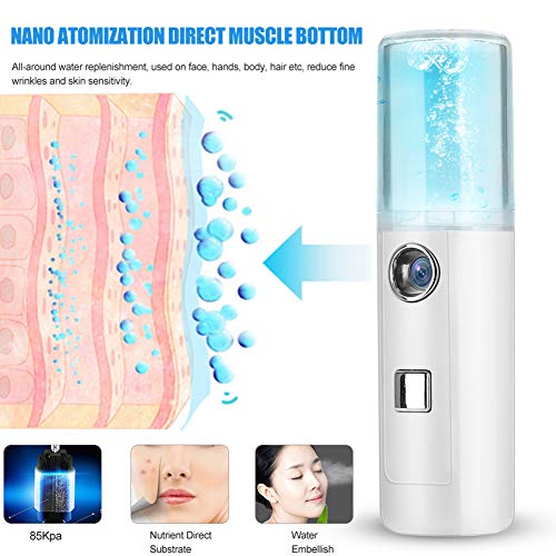 GLOGLOW Facial Steamer USB Handy Nano Sprayer Cool Hidratación Hidratante Niebla Atomización para Home Face Sauna SPA