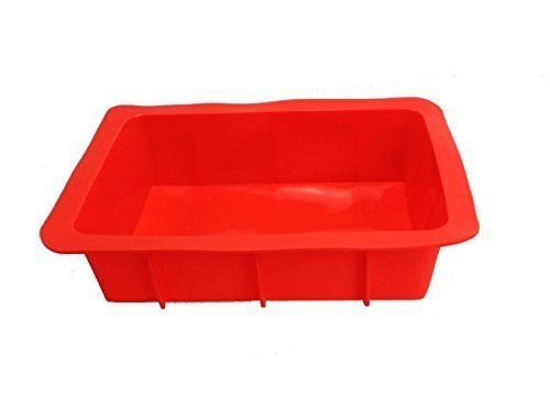 GMMH Fuente para gratinar XXL Bandeja para Hornear de Silicona Forma de lasaña En Forma de Caja Forma Cocina Molde Cocina Molde de Horno para Pan Forma de Torta del Rey - Rojo