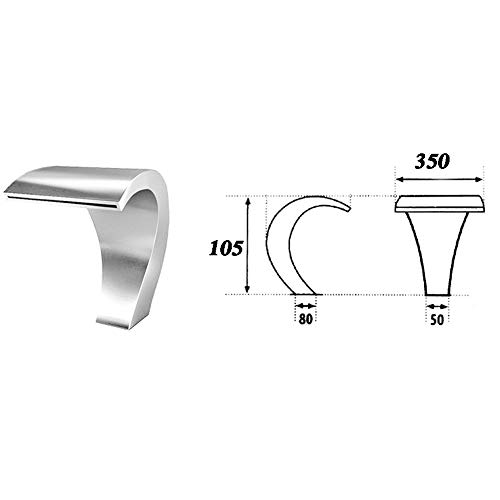 GonbObcxggr Charca del Jardín Cascada De Acero Inoxidable Al Aire Libre para Piscinas De Tierra (350-1000Cm),350 * 150mm