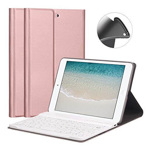 GOOJODOQ Funda de Teclado para iPad Mini 1/2/3 7.9"[Actualización] Cubierta de Soporte de TPU Suave con Teclado Bluetooth Desmontable magnéticamente para Apple iPad Mini 1 / Mini 2 / Mini 3