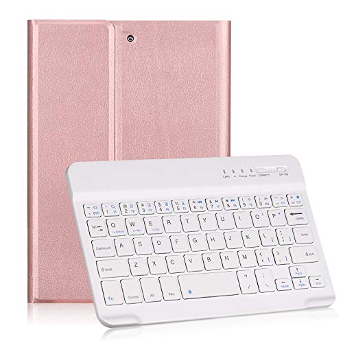 GOOJODOQ Funda de Teclado para iPad Mini 1/2/3 7.9"[Actualización] Cubierta de Soporte de TPU Suave con Teclado Bluetooth Desmontable magnéticamente para Apple iPad Mini 1 / Mini 2 / Mini 3