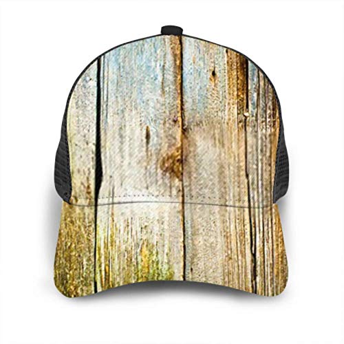 Gorra de béisbol Hombres Mujeres, Primer Plano tablones de Madera Vieja Textura de Fondo Camionero Ajustable Malla Verano venteado béisbol Gorra de Sol Sombrero Gorra para Mujeres