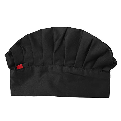 Gorro de cocinero - Gorro de cocinero ajustable, elástico, para adultos, Chef Baker, cocina Gorro de cocinero (Color : Black)