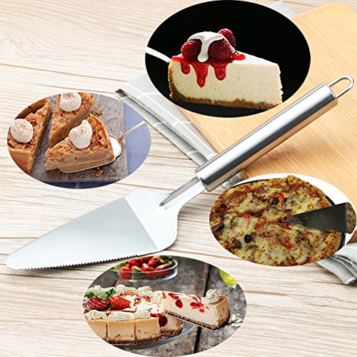 GossipBoy Set di 5 Server Pala Tarta Accesorios para Tartas - Pizza Cutter,Pizza Paddle, Lira para Tartas,Espatula Cocina, Espatula para Tartas de Acero Inoxidable.