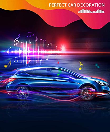 Govee Tiras LED Coche, 4pcs 22CM Luces LED APP Control Dos Líneas de Diseño a Prueba de Agua, Multi DIY Color Música Bajo el Tablero de Instrumentos Iluminación de Coches con Cargador de Coche, 12V