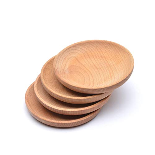 GPWDSN Plato de Madera para Salsa, Cuencos para Salsa, Plato para condimentar, Plato para Servir, Plato para condimentar, Platos de Soja para Sushi, Aperitivo, Postre