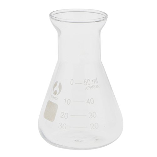 Graduada de Vidrio Cónico Borosilicato Vaso de Laboratorio Química Matraz Erlenmeyer Jarra Medidor - 50ML