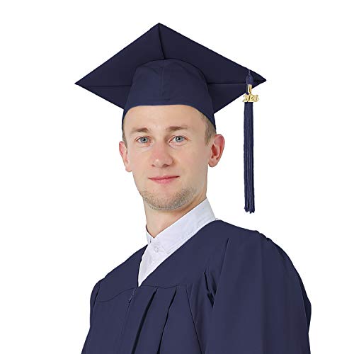 GraduatePro Graduacion Birrete Adulto 2020 Universidad Gorro Unisex Escuela Secundaria PhD Master Doctorado Azul Marino