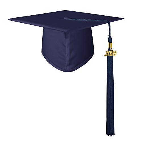 GraduatePro Graduacion Birrete Adulto 2020 Universidad Gorro Unisex Escuela Secundaria PhD Master Doctorado Azul Marino