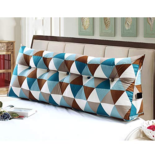 Grande suave Triangular respaldo cama Cojín matrimonio apoyo Atrás y Cintura，Cama doble cabecera de cama almohada Cojín De Lectura Triángulo Cojín Bolsa Suave con funda lavable ( Size : 200cm(78in) )