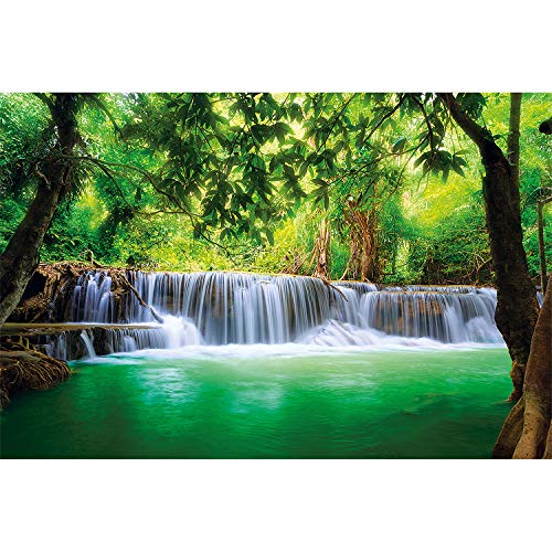 GREAT ART XXL Póster – Cascada De Feng Shui – Mural Decoración Naturaleza Selva Paisaje Paraíso Vacaciones Tailandia Asia Bienestar SPA Cartel De La Pared Y Foto Decoración (140 X 100 Cm)